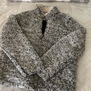 super soft grey pullover fleece